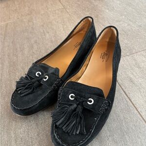 G.H. Bass & Co. Black Suede Tassel Loafers